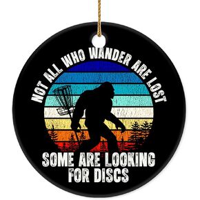 Decorlion Christmas Ornament - Bigfoot Disc Golf Ceramic Ornament, Funny Sasquatch Sports Christmas Tree Decoration – Gift for Disc Golf Players, Sasquatch & Outdoor Adventurers in Saudi Arabia