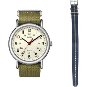 Timex Unisex Weekender 38mm Watch with Additional Fabric Slip-Thru Strap in Kuwait