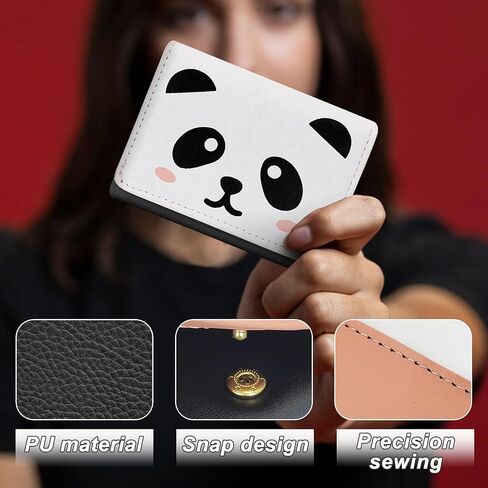 Slim Cartoon Panda Card Wallet for Women, Small Trifold Wallet with Multi Slots and ID Window, Ladies Wallet for Cards, Cash, Coupons(Purple) in Saudi Arabia