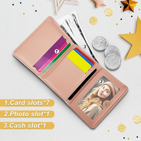 Slim Cartoon Panda Card Wallet for Women, Small Trifold Wallet with Multi Slots and ID Window, Ladies Wallet for Cards, Cash, Coupons(Purple) in Saudi Arabia