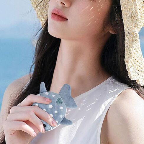 2 Pcs Shark-Shape Coin Purse for Women, Plush Coin Pouch Cute Small Coin Pouch for Women, Portable Change Purse with Embroidery and Zipper for Shopping, Travelling, Dating (Blue) in Saudi Arabia