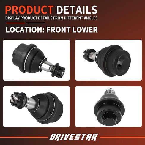 DRIVESTAR 2 PC K6693 Front Lower Ball Joints, for Chevy Avalanche 2500/ Silverado 1500 (2500) HD Classic/ 3500 HD/Suburban, for GMC Sierra 1500 HD Classic/ 2500 HD Classic/ 3500 HD, for Hummer H2 in Saudi Arabia