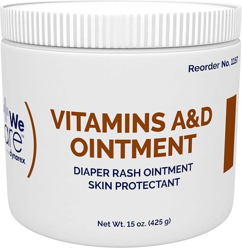 Dynarex Vitamins A & D مرهم بدون lanolin - فيتامين A و D واقي مرهم للقطع البسيطة ، والحروق ، والطفح الجلدي الحفاضات والجلد الجاف - 1 علبة - 6 صناديق ، 144 حزم/صندوق - 5G حزم in Saudi Arabia