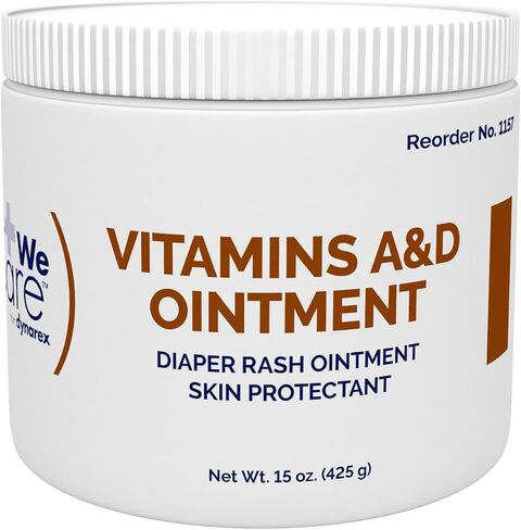 Dynarex Vitamins A&D Ointment Without Lanolin - Vitamin A and D Ointment Protectant for Minor Cuts, Burns, Diaper Rash & Dry Skin - 1 Case - 6 Boxes, 144 Packets/Box - 5g Packets in Saudi Arabia