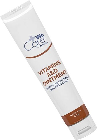 Dynarex Vitamins A&D Ointment Without Lanolin - Vitamin A and D Ointment Protectant for Minor Cuts, Burns, Diaper Rash & Dry Skin - 1 Case - 6 Boxes, 144 Packets/Box - 5g Packets in Saudi Arabia
