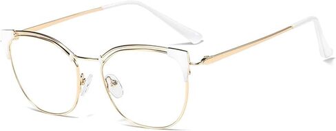 HYffUUOP Eyewear Anti-Blue Light Eyewear Frames Metal Cat Ears Eyeglass Frames Creative Glasses Frames Anti-Eye Fatigue Eyeglasses Unisex in Saudi Arabia