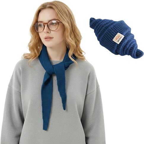 Lomehue النساء الكرواسون وشاح الصوف متماسكة مثلث وشاح صغير لينة الشتاء الرقبة الجراب دفئا Kawaii لطيف أوشحة كشميرية in Kuwait