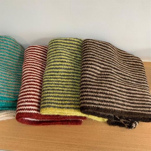 Caistre Winter Knitted Stripe Scarf for Women Fashion Shoulder Wrap Soft Cashmere Feel Scarfs Lightweight Neck Warmer in Saudi Arabia