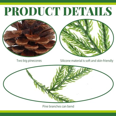 FineCheer 3 Sets Christmas Norfolk Pine Stems with Pinecones Berries 12 Inch Faux Artificial Greenery Plants Norfolk Branches Picks Christmas Table Decor for Vase Xmas Home Garland Decor (Pine Cones) in Saudi Arabia