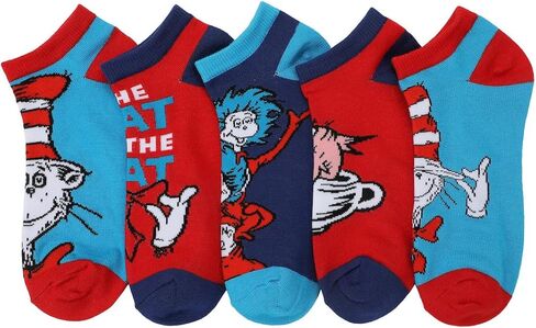 جوارب للكاحل للنساء من Bioworld The Cat In The Hat Character مكونة من 5 قطع in Saudi Arabia