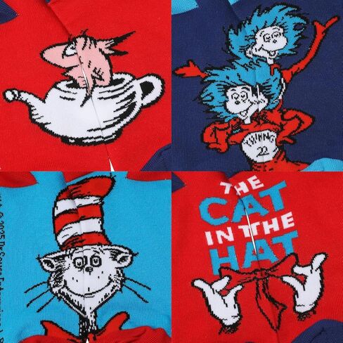 جوارب للكاحل للنساء من Bioworld The Cat In The Hat Character مكونة من 5 قطع in Saudi Arabia