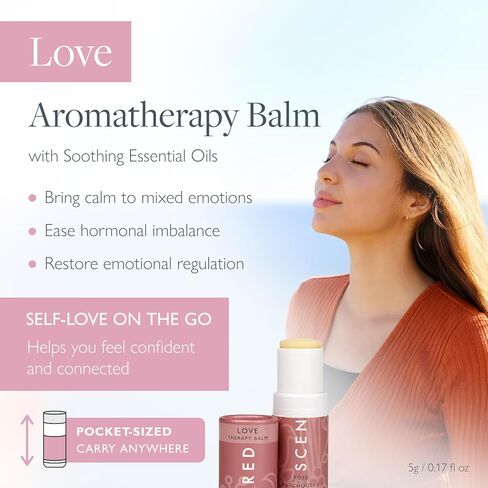 Scentered Aromatherapy Love Balm Christmas Stocking Gift for Emotional Wellbeing - Essential Oils Roll On with Rose & Ylang Ylang - Self-Care Stocking Stuffers for Women in Saudi Arabia