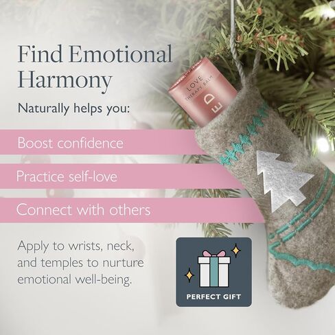 Scentered Aromatherapy Love Balm Christmas Stocking Gift for Emotional Wellbeing - Essential Oils Roll On with Rose & Ylang Ylang - Self-Care Stocking Stuffers for Women in Saudi Arabia