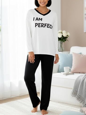 Womens Cozy Lounge wear Set – Soft Two Piece Pajama Set Sleepwear Outfit for Womens Pijamas in Saudi Arabia