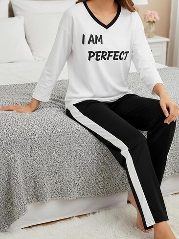 Womens Cozy Lounge wear Set – Soft Two Piece Pajama Set Sleepwear Outfit for Womens Pijamas in Saudi Arabia