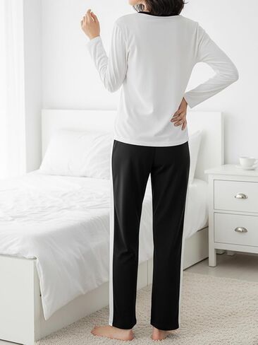 Womens Cozy Lounge wear Set – Soft Two Piece Pajama Set Sleepwear Outfit for Womens Pijamas in Saudi Arabia
