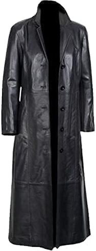 Mens Leather Long Coat - Men's Trench Full Body Genuine Leather Coat - Real Lambskin Leather Long Coat in Saudi Arabia