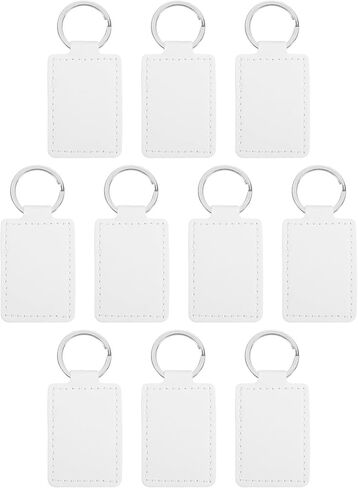 PATIKIL Sublimation Blank Keychains, Rectangle Leather Keychain Blanks Double Side Heat Transfer Key Chains in Saudi Arabia