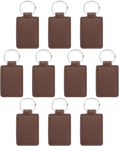 PATIKIL Sublimation Blank Keychains, Rectangle Leather Keychain Blanks Double Side Heat Transfer Key Chains in Saudi Arabia