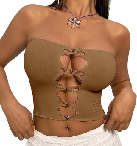 حمالة صدر نسائية مثيرة مجوفة من HiSexy بدون حمالات بدون أسلاك بدون خياطة بدون خياطة من حجر الراين in Kuwait
