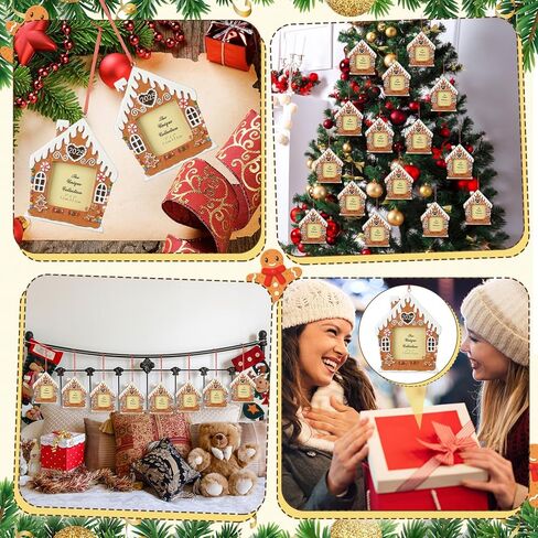 Chunful 2025 Gingerbread House Photo Frame Ornaments for Christmas 3D 3.9 x 3.3 Inch Picture Frame Gift Backdrop Resin Gingerbread House Photo Booth Prop for Xmas Tree Decorations Holiday Party in Saudi Arabia