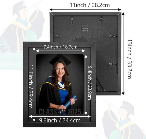 GMFrames Graduation Picture Frame Class of 2026 & 2025 Photo Frame with Mat for 8x10 Pictures Graduation Party Gift and Keepsake Black in Saudi Arabia