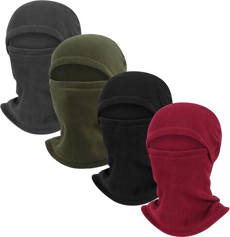 4 Pieces Full Face Cover Winter Warm Fleece Balaclava Face Mask, Soft Winter Ski Mask for Men Women Cold Weather in Kuwait