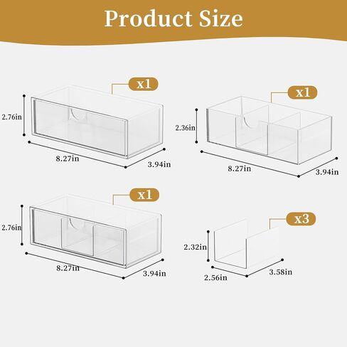 EAROND Medicine Cabinet Organizer with Removable Dividers, 3-Tier Stackable Drawer Storage for Bathroom, RV, Vanity, Countertop & Desk in Saudi Arabia