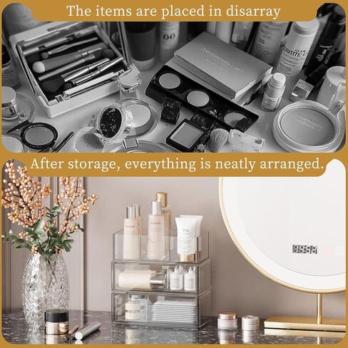 EAROND Medicine Cabinet Organizer with Removable Dividers, 3-Tier Stackable Drawer Storage for Bathroom, RV, Vanity, Countertop & Desk in Saudi Arabia