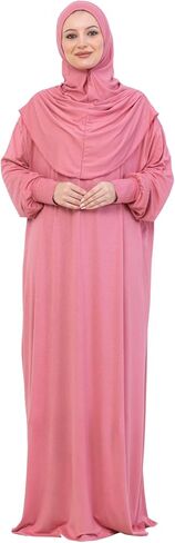 Prien Prayer Dress For Women, Cotton Muslim Abaya, Soft Hijab, Elegant Turkish Islamic Wear For Eid, Ramadan, Umrah, Hajj in Saudi Arabia