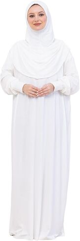 Prien Prayer Dress For Women, Cotton Muslim Abaya, Soft Hijab, Elegant Turkish Islamic Wear For Eid, Ramadan, Umrah, Hajj in Saudi Arabia