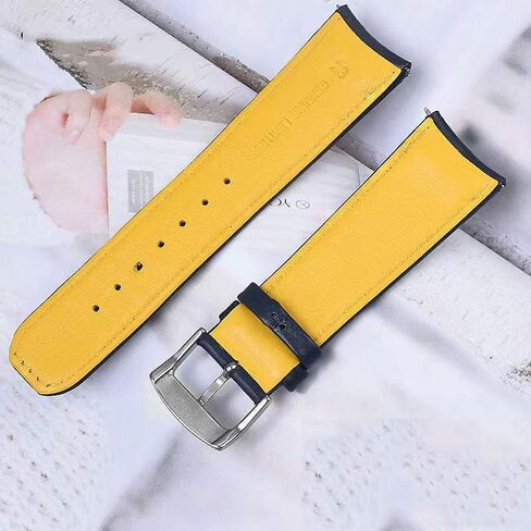 Generic 23MM LEATHER STRAP FOR CITIZEN WATCH BAND AT8020-03L H800-S081165 BLUE ANGELS WITH YELLOW LINE in Saudi Arabia