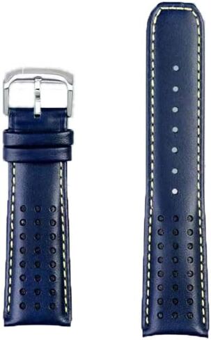 Generic 23MM LEATHER STRAP FOR CITIZEN WATCH BAND AT8020-03L H800-S081165 BLUE ANGELS WITH YELLOW LINE in Saudi Arabia