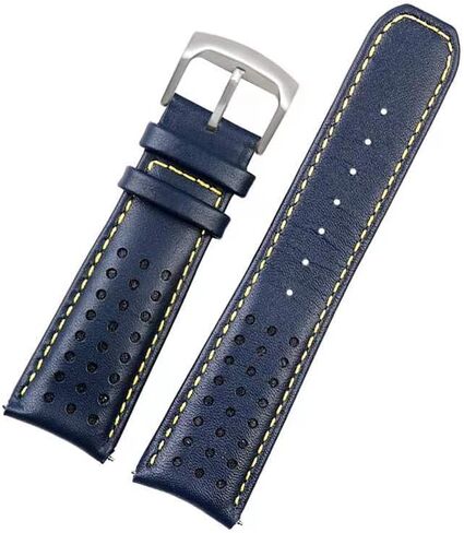Generic 23MM LEATHER STRAP FOR CITIZEN WATCH BAND AT8020-03L H800-S081165 BLUE ANGELS WITH YELLOW LINE in Saudi Arabia