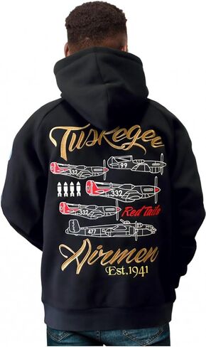 بلوفر رجالي بغطاء للرأس من TCEShop Big Boy Tuskegee Airmen S4 [أسود] - ID#39380-15-225-0-0 in Saudi Arabia