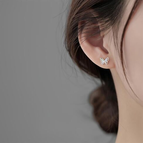 Butterfly Stud Earrings for Women Multicolor CZ Hypoallergenic Butterflies Stud Huggie Hoop Earring Jewelry Gifts in Saudi Arabia