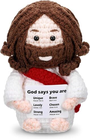 Zourglow Mini Crochet Jesus Figure, Emotional Support Crochet Gift for Christian Women and Men, Catholic Religious Gifts for Baptism, Bible Study, Handmade Spiritual Faith Keepsake in Saudi Arabia