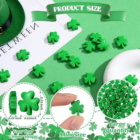 ShinyRelief Mini الراتنج البرسيم لعيد القديس باتريك مصغرة شامروك DIY بها بنفسك الحرفية الصغيرة الراتنج البرسيم DIY بها بنفسك جيدة محظوظ صنع عيد القديس باتريك ديكور سطح المكتب المنزل (50 قطعة) in Saudi Arabia