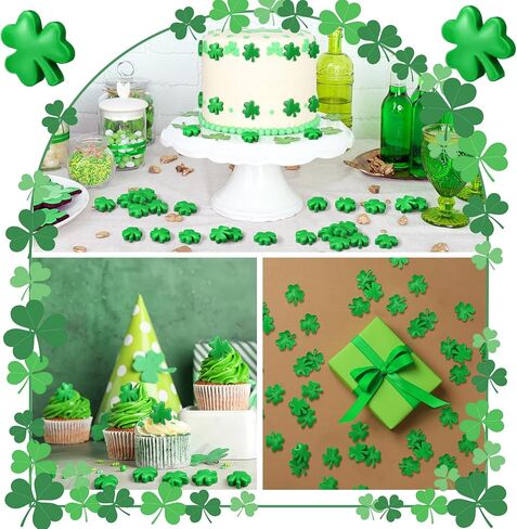 ShinyRelief Mini الراتنج البرسيم لعيد القديس باتريك مصغرة شامروك DIY بها بنفسك الحرفية الصغيرة الراتنج البرسيم DIY بها بنفسك جيدة محظوظ صنع عيد القديس باتريك ديكور سطح المكتب المنزل (50 قطعة) in Saudi Arabia