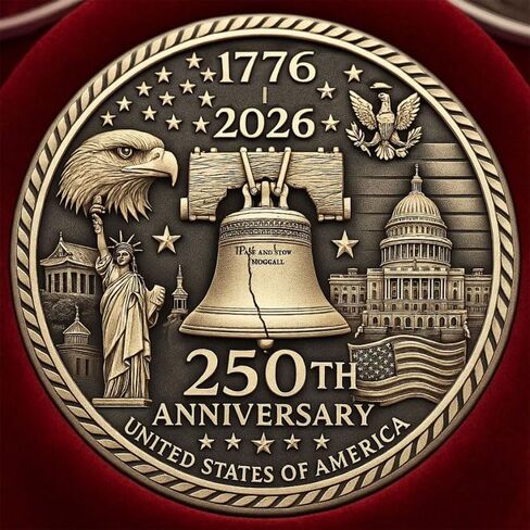 United States 250th Anniversary Commemorative Acrylic Collector's Piece -2 inch Flat 2D Desk Display Medal-Style B in Saudi Arabia