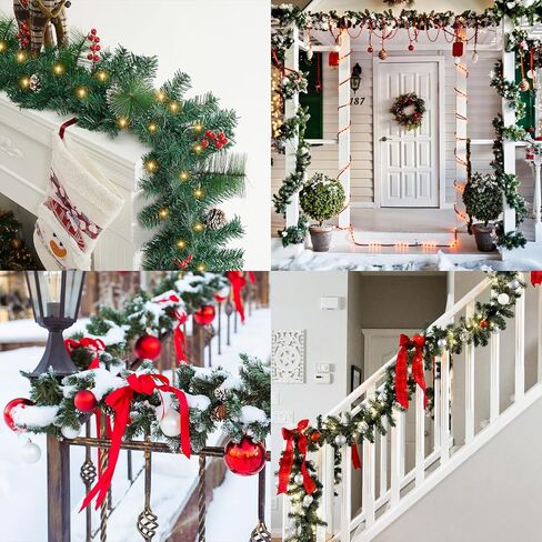 100 Pack Christmas Garland Ties, 12 Inch Artificial Pine Needles Santa’s Factory Christmas Tree Branches Wired Faux Pine Greenery Stems in Green for Christmas Decorations in Saudi Arabia