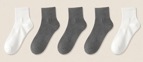 5 Pairs Socks Womens Crew Elastic Ankle Length Cotton Socks Aesthetic Cute Lightweight Gifts for Women/men in Saudi Arabia