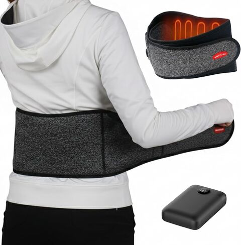 Cordless Heating Pad with Rechargeable Long-Lasting 10000mAh Battery, Portable Lower Back Waist and Tummy Warmer for Pain Relief, Heated Warming Pad, 3 Heat Setting, Gift for Men Women, Dotted Gray in Saudi Arabia