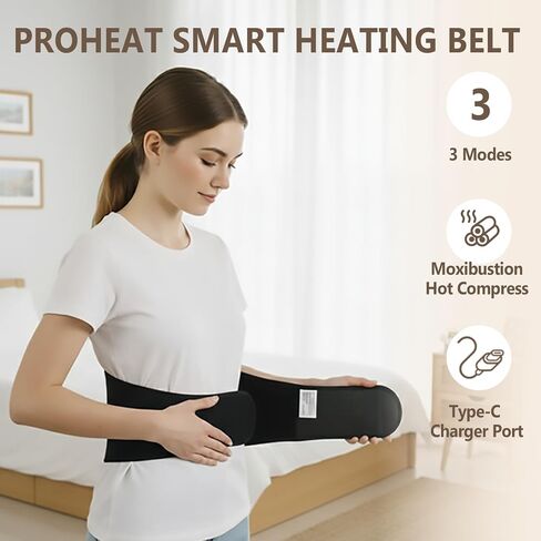 Cordless Heating Pad with Rechargeable Long-Lasting 10000mAh Battery, Portable Lower Back Waist and Tummy Warmer for Pain Relief, Heated Warming Pad, 3 Heat Setting, Gift for Men Women, Dotted Gray in Saudi Arabia