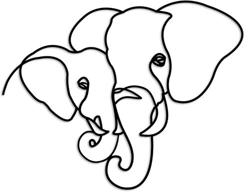 Vineland Metal Elephant Wall Art Decor, Black Wall Hanging, 16.5 x 12.9 Inches, Modern Home Decoration in Saudi Arabia