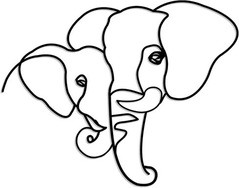 Vineland Metal Elephant Wall Art Decor, Black Wall Hanging, 16.5 x 12.9 Inches, Modern Home Decoration in Saudi Arabia