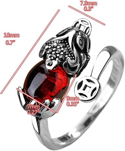 فنغ شوي الدائري Pixiu ماني تعويذة حماية البنصر تميمة محظوظ الثروة البوذية مجوهرات قابل للتعديل حلقة مفتوحة قابل للتعديل حلقة المجوهرات البوذية للنساء الرجال in Kuwait