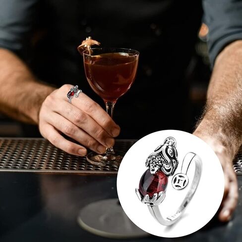 فنغ شوي الدائري Pixiu ماني تعويذة حماية البنصر تميمة محظوظ الثروة البوذية مجوهرات قابل للتعديل حلقة مفتوحة قابل للتعديل حلقة المجوهرات البوذية للنساء الرجال in Kuwait