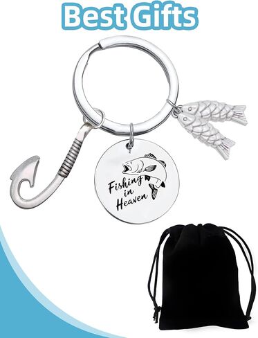 Odoor Fan Silver Fishing Memorial Keychain for Men, Fishing Keychain in Saudi Arabia