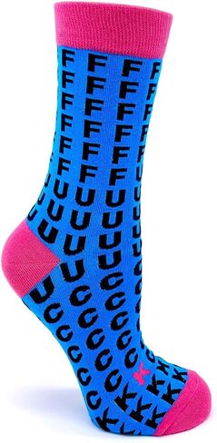 Fabdaz FFFFFUUUUCCCCCKKK Women's Crew Naughty Novelty Socks with Bold Letters - 1 Pair, 1 Size Fits Most in Saudi Arabia